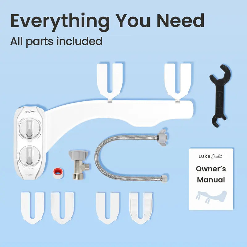Dual Nozzle Bidet Toilet Seat Attachment, Self-Cleaning