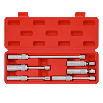 6PCS 3/8" Drive Magnetic Spark Plug Socket Set Thin Wall Swivel CR-V Deep Sockets Kit