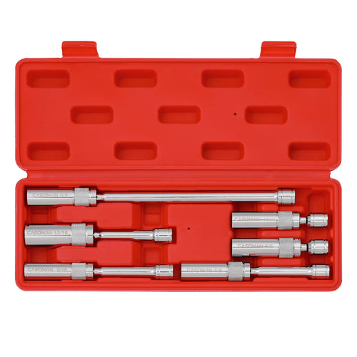 6PCS 3/8" Drive Magnetic Spark Plug Socket Set Thin Wall Swivel CR-V Deep Sockets Kit