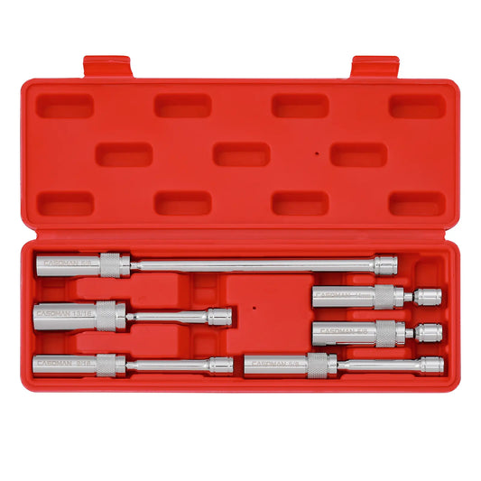 6PCS 3/8" Drive Magnetic Spark Plug Socket Set Thin Wall Swivel CR-V Deep Sockets Kit