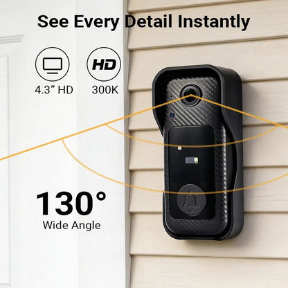 Wireless Video Doorbell Camera with Screen, No WiFi, Two-Way Audio & Night Vision