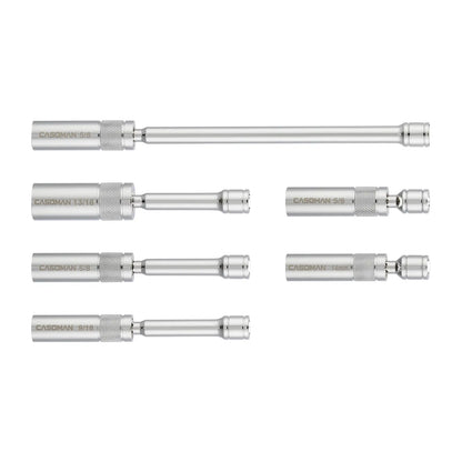6PCS 3/8" Drive Magnetic Spark Plug Socket Set Thin Wall Swivel CR-V Deep Sockets Kit