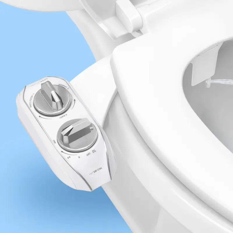 Dual Nozzle Bidet Toilet Seat Attachment, Self-Cleaning