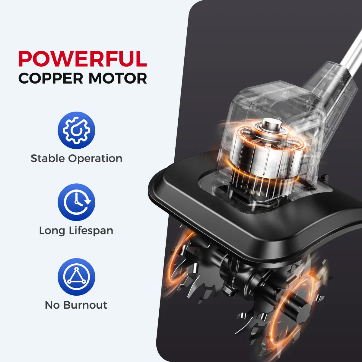 20V Cordless Electric Tiller with 2×4.0Ah Batteries & Charger, 360RPM Garden Cultivator with 48 Steel Tines, 9" Width 6.6" Depth for Lawn & Soil Cultivation