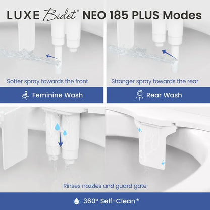 Dual Nozzle Bidet Toilet Seat Attachment, Self-Cleaning